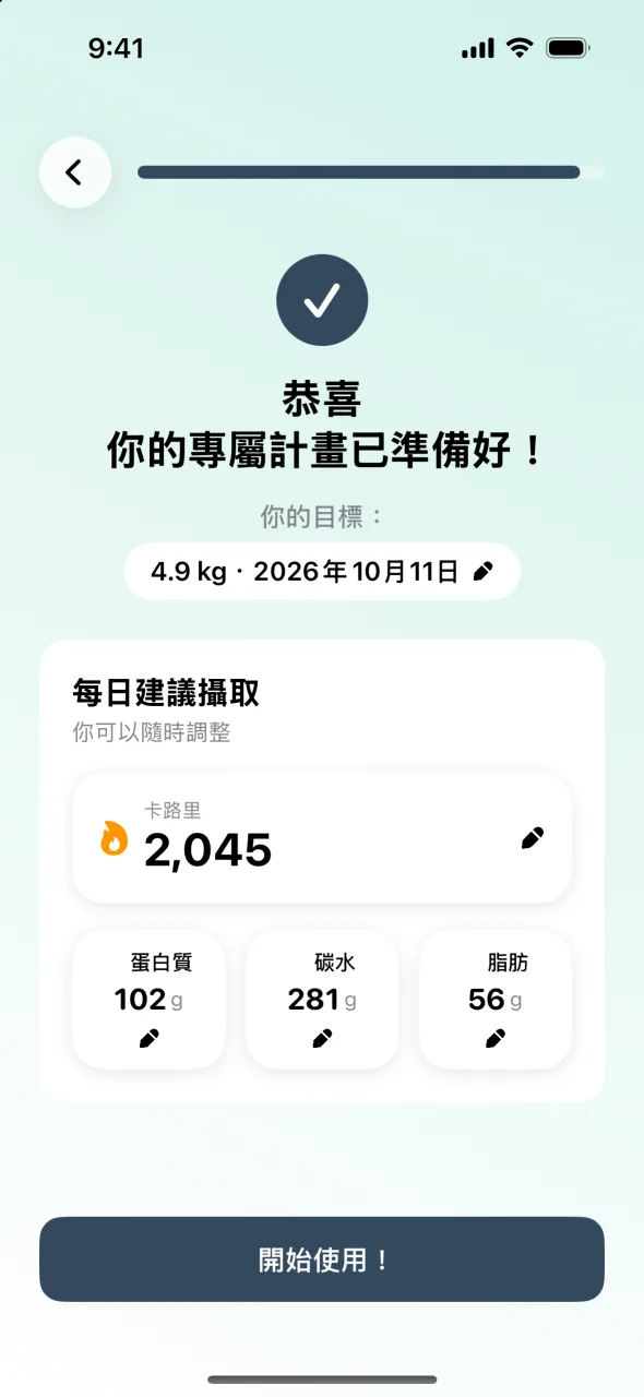 SeeFit plan ready screen